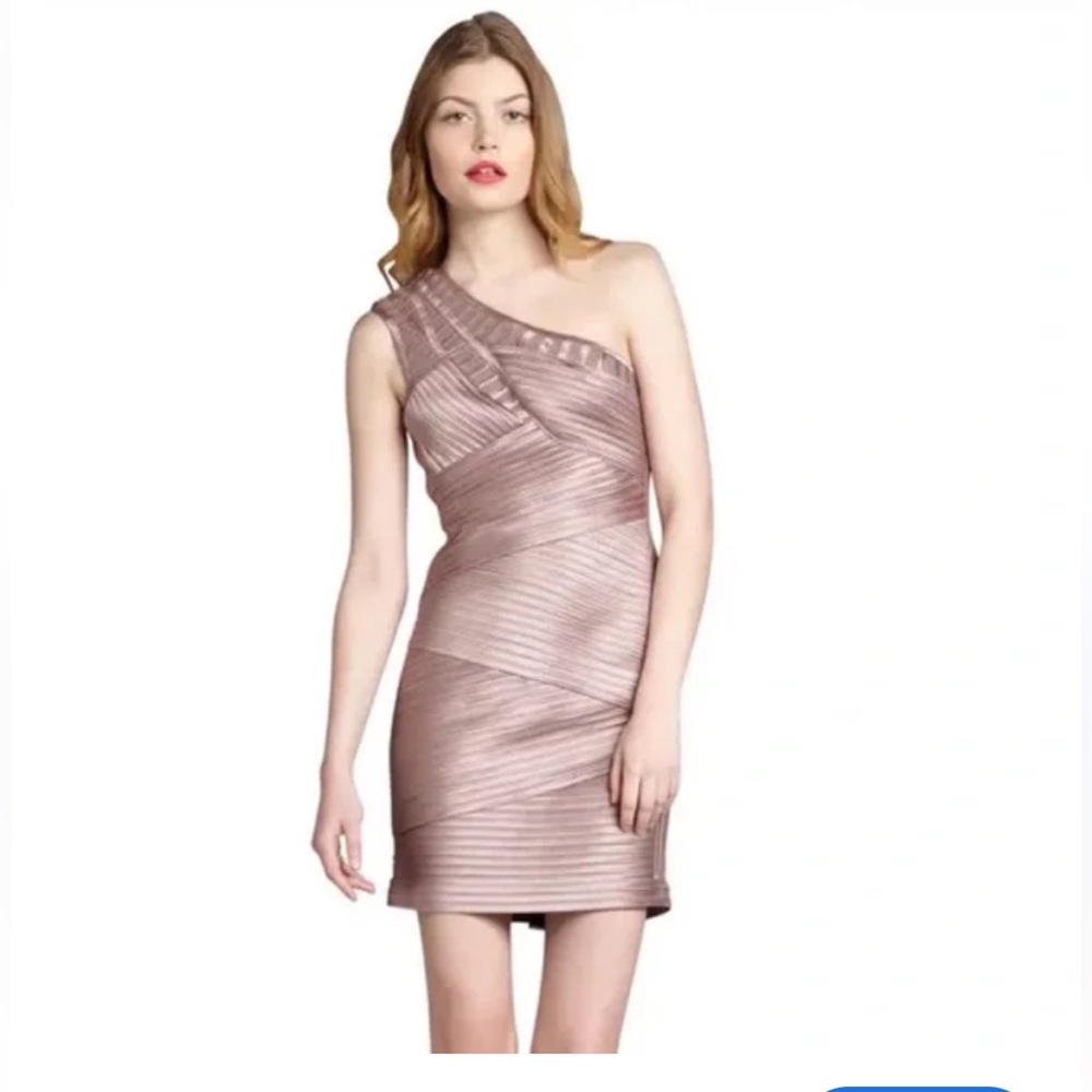 BCBG One Shoulder Blush Dress